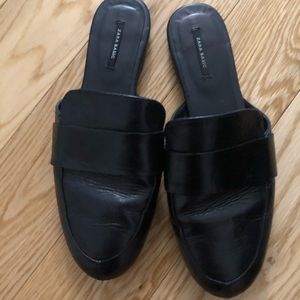 Zara leather flat mules